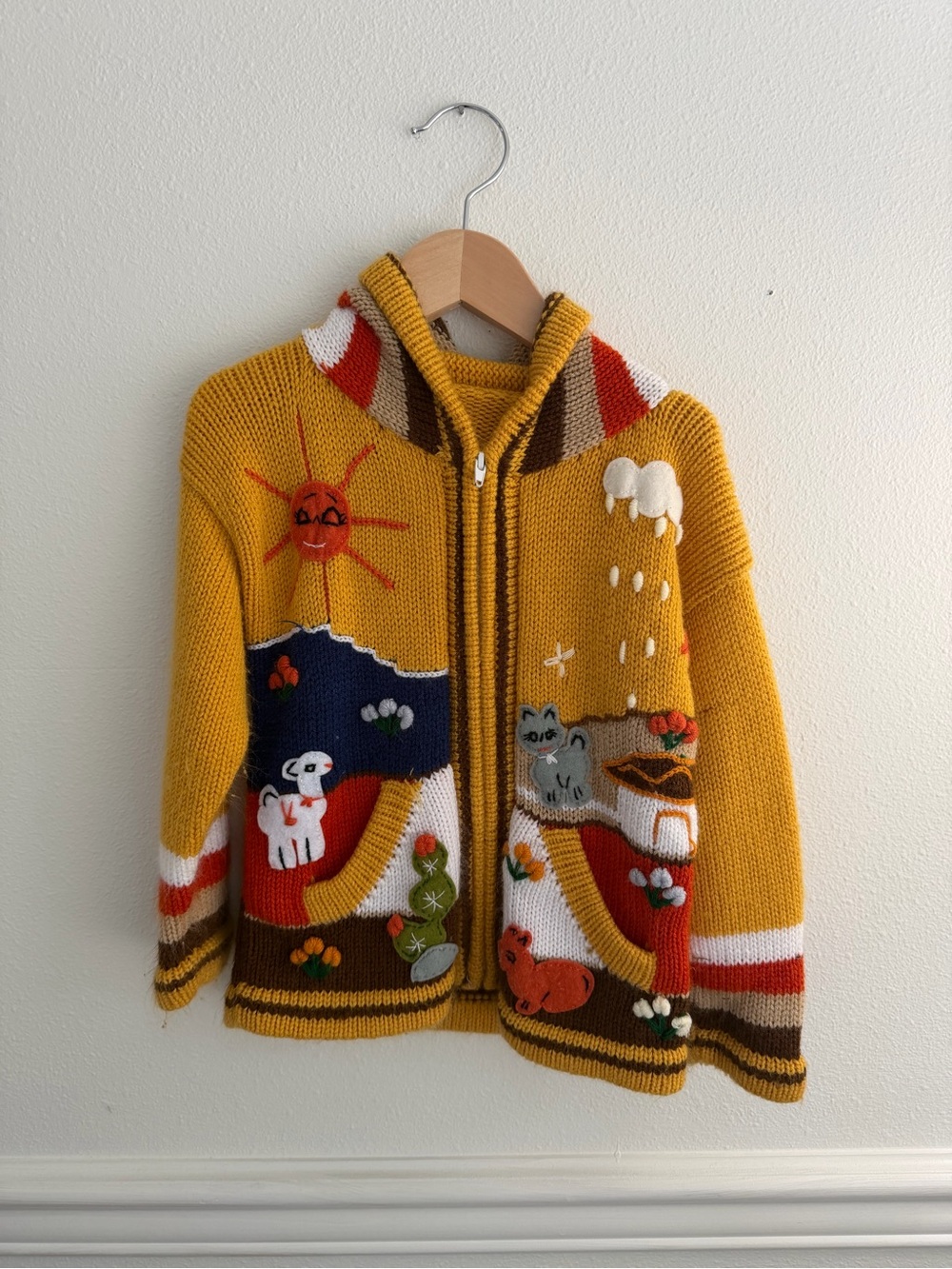 Yellow Knit Sweater from Peru, size 3T